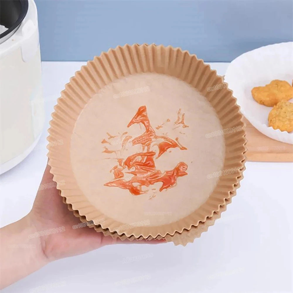 50/100Pcs Air Fryer Disposable Paper Non-Stick Airfryer Baking Papers round Air-Fryer Paper Liners Paper Kitchen Accessories