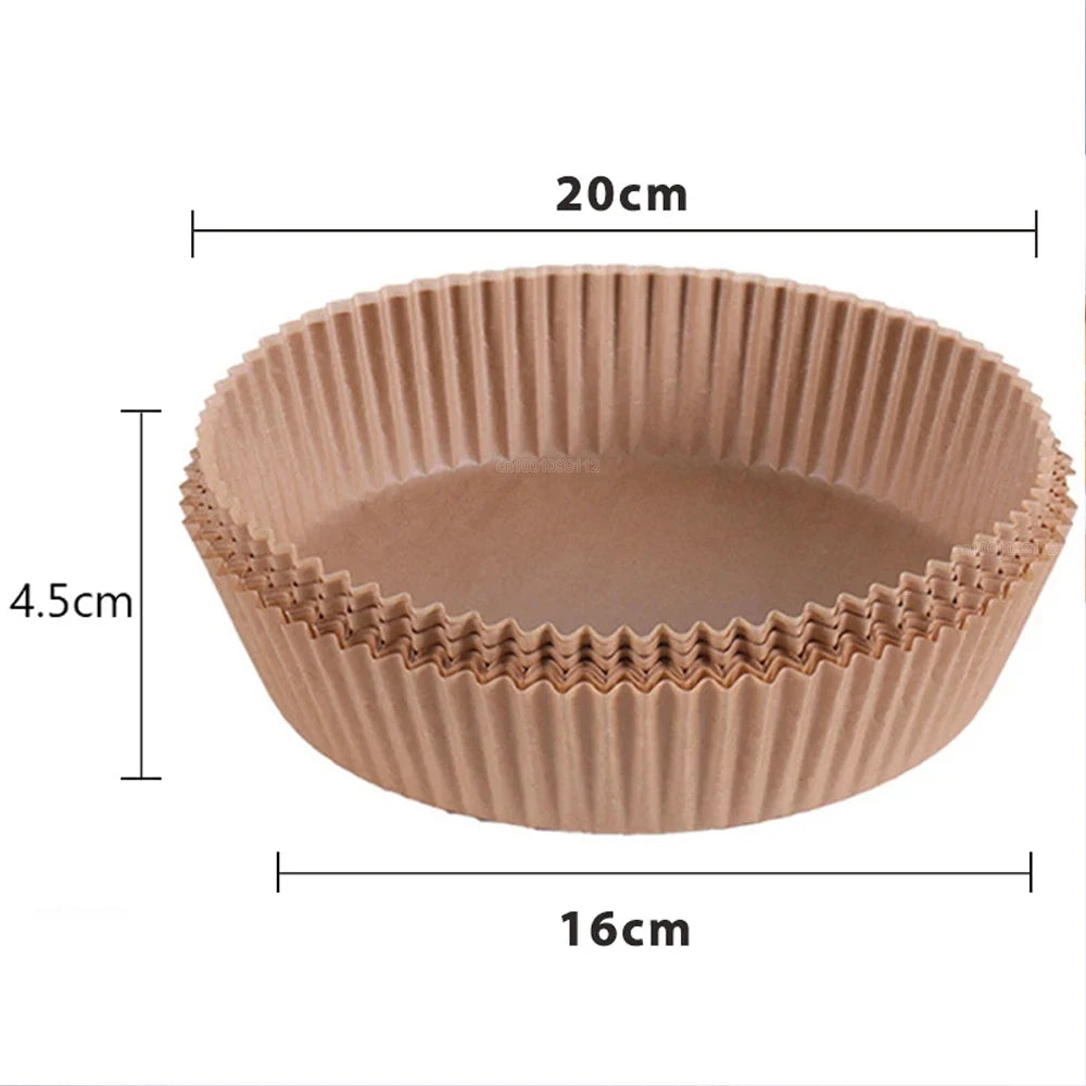 50/100Pcs Air Fryer Disposable Paper Non-Stick Airfryer Baking Papers round Air-Fryer Paper Liners Paper Kitchen Accessories