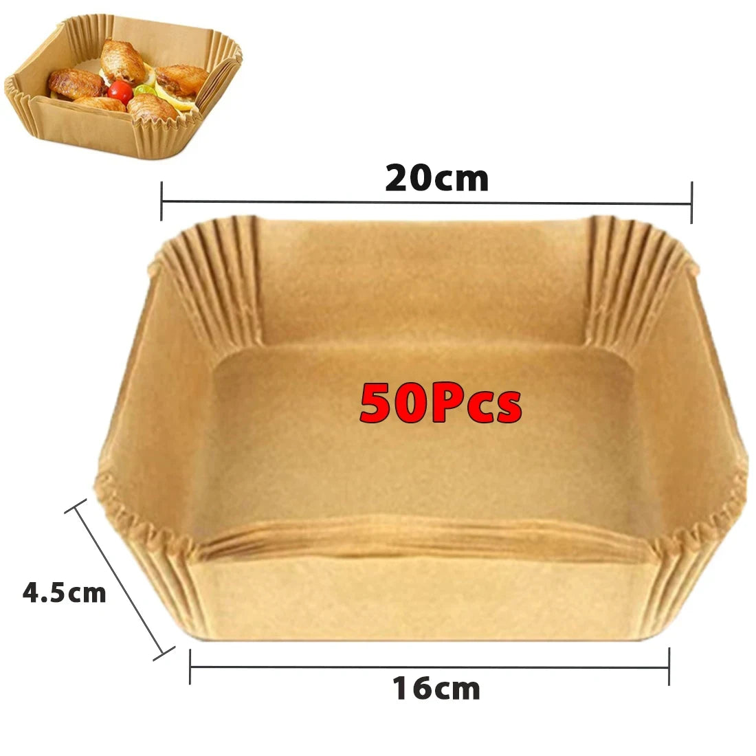 50/100Pcs Air Fryer Disposable Paper Non-Stick Airfryer Baking Papers round Air-Fryer Paper Liners Paper Kitchen Accessories